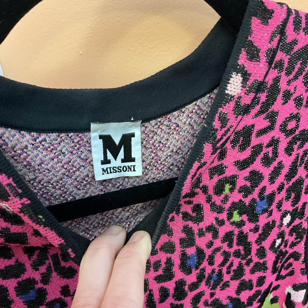 MISSONI Black and Pink A-Line Mini Dress Sleeveless - Picture 2 of 11